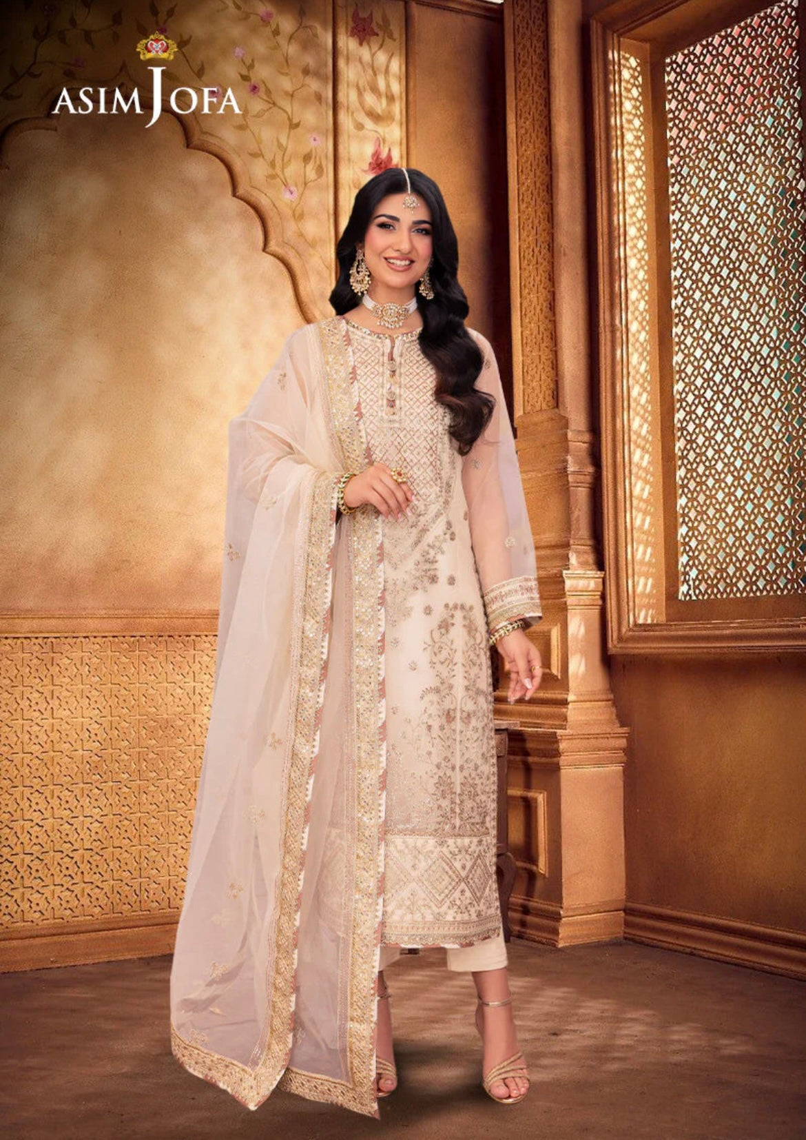 ASIM JOFA Embroidered 3pc Unstitched Suit