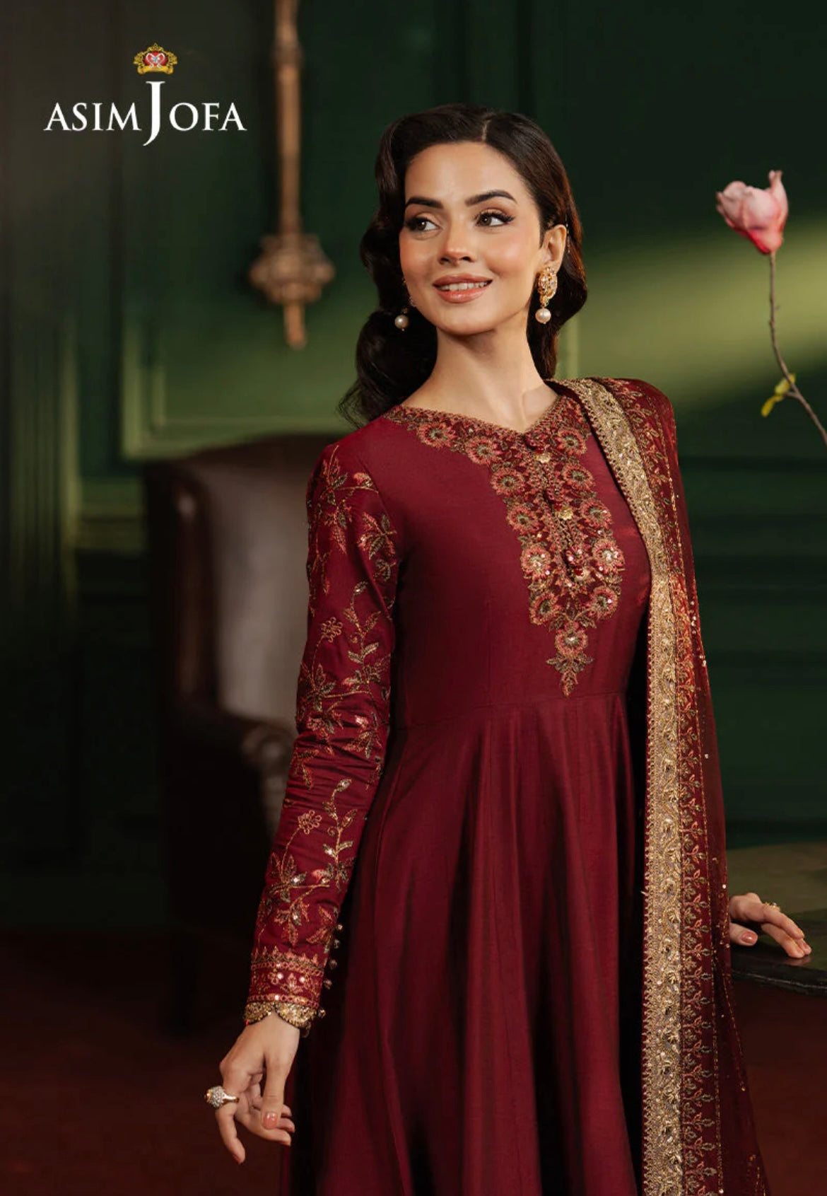 AJPF-15 EMBROIDERED TWO TONE COTTON SILK 2 PCS